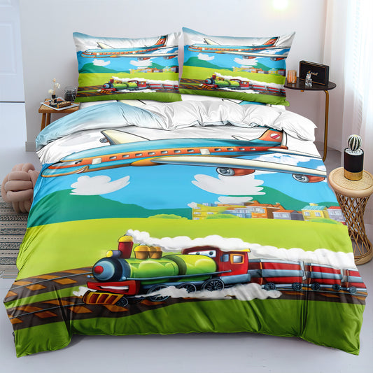 Cartoon Train Duvet Cover – Design 10