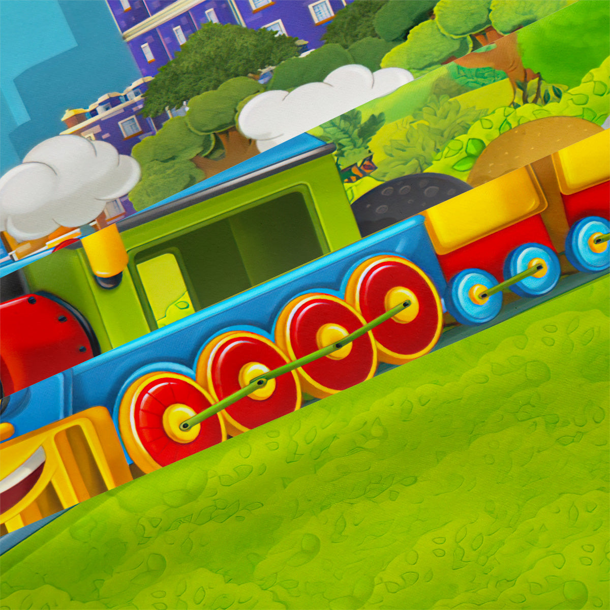 Cartoon Train Duvet Cover – Design 12 - view 4