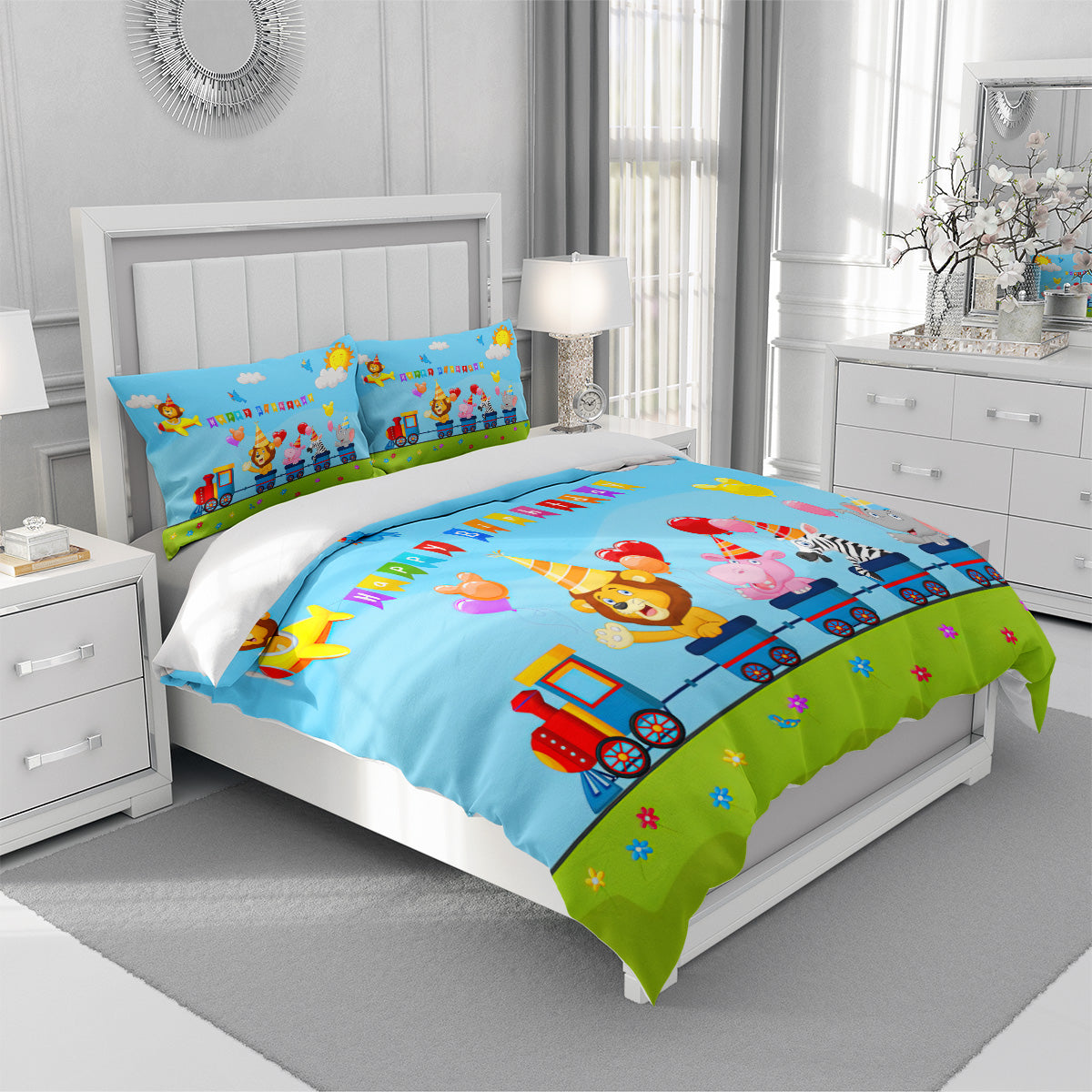 Cartoon Train Duvet Cover – Design 18 - view 3