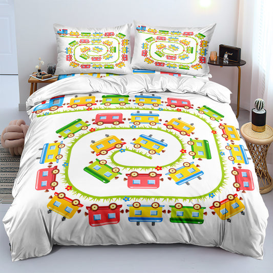 Cartoon Train Duvet Cover – Design 19