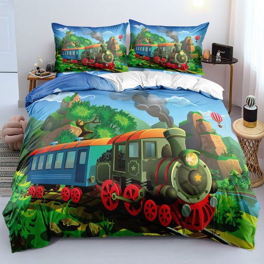 Cartoon Train Duvet Cover – Design 25