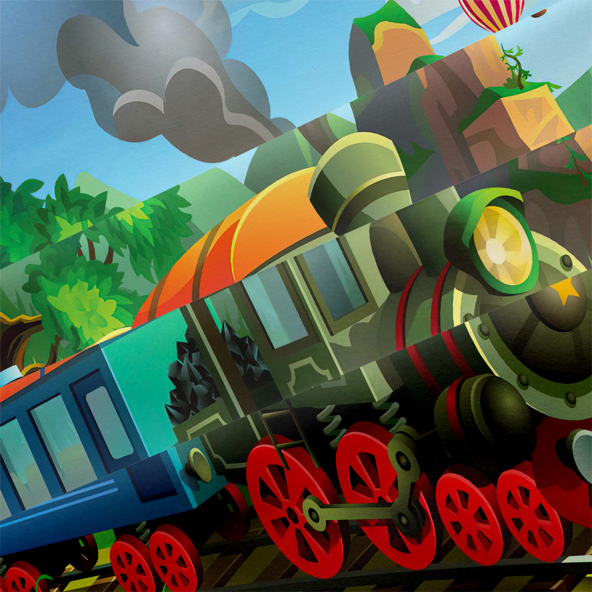 Cartoon Train Duvet Cover – Design 25 - view 4